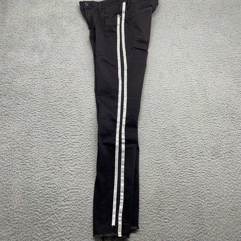 Articles of Society Jeans Womens 27 Black Side Stripes Raw Hem Skinny Fit - Picture 13 of 15